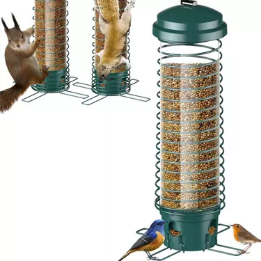 What are the steps to install the anti-squirrel feeder?